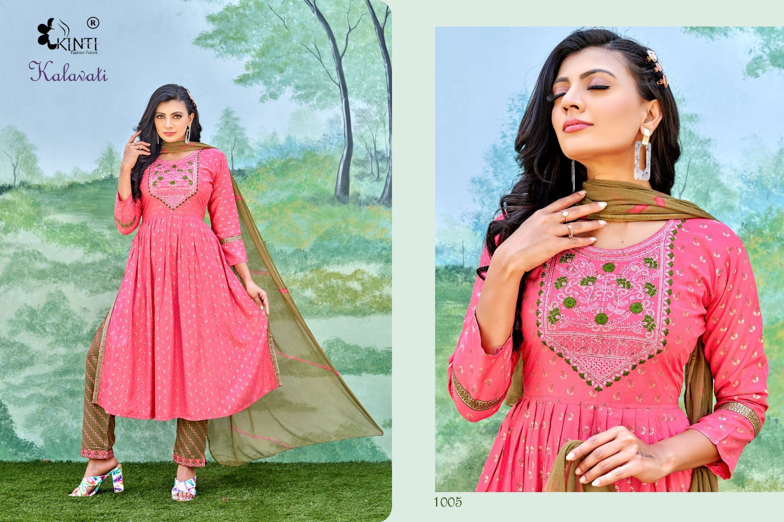 Kinti Kalawati 1001-1008 Nyra Cut Readymade Catalog